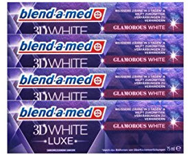 4x blend-a-med 3DWhite Luxe Glamorous WHITE Zahnpasta 75 ml