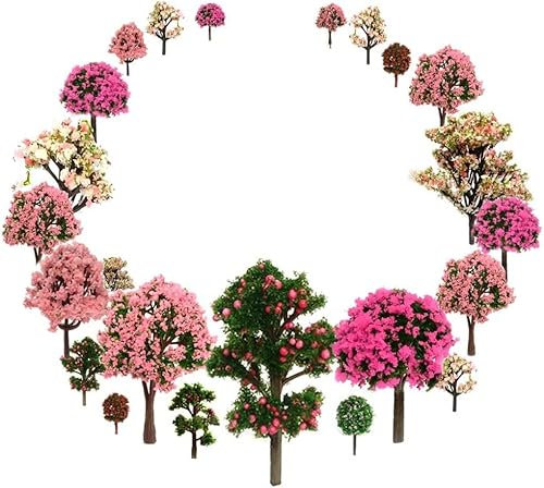 OrgMemory Modell Bäume, 29 Stücke, 3.5-12 cm, h0 Bäume, Zug Bäume Eisenbahn Landschaft Diorama Baum Architektur Bäume für DIY Landschaft