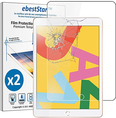 ebestStar - Cristal Templado x2 para iPad 10.2 (2019, 2020, 2021) Apple, Protector Pantalla Película Vidrio, Antigolpes