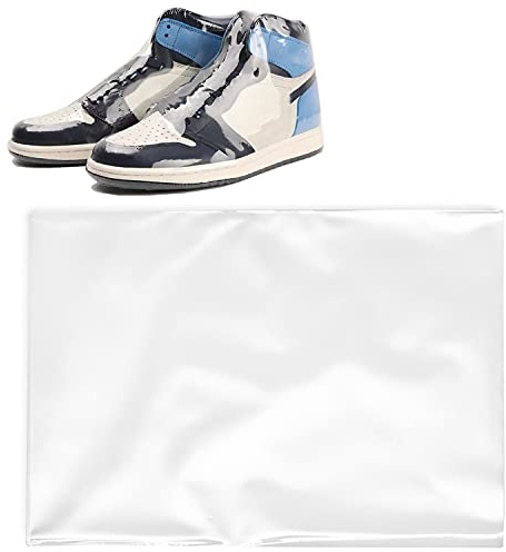Schuh Shrink Wrap Taschen,100 Pcs 11x18 Zoll Sneaker PVC Wärme Schrumpf Kunststoff Wrap Große Schuhe Protector für Männer Frauen Effective Avoid Sohle Gelb