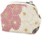 Pochette Porte Monnaie Femme Retro Fleur avec Fermoir Rose Beige Coton Clic Clac Petit Poche Portefeuille Pochette Japonaise