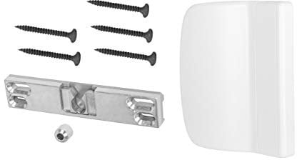 ADGO Maniglia Corrimano Saliscendi per Balcone Porte Terrazza, Maniglia di Fumatore per Balcone Terrazzo per Chiusura Finestra Chiudiporta, Resistente UV, ASA Bianco, 1 pezzo