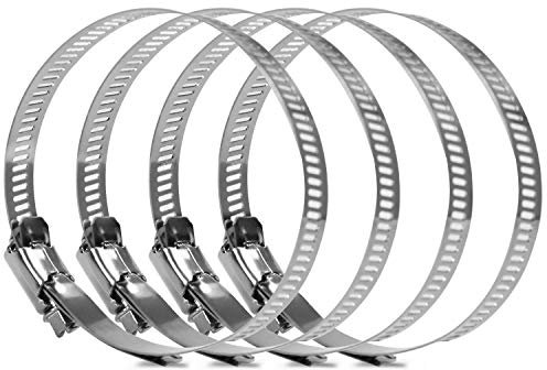 KALIM 304 Stainless Steel Adjustable 65-89MM Range Worm Gear Hose Clamps Assortment Kit, Fuel Line Clamp for Water Pipe, Plumbing, Automotive and Mechanical Application (4pcs 65-89mm)