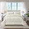 3 Piece Jacquard Comforter Quilted Bedspread Luxury Bed Throw With Two Pillowshams (Lcy Cream, Double)