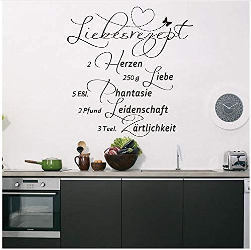 Liebe Rezept Zitate Kunst Vinyl Wandaufkleber Küche Dekoration Dekoration Aufkleber Tapete 42X43Cmc