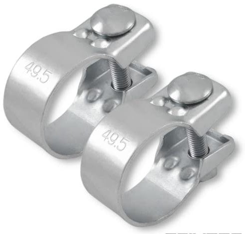 2x Breitbandschellen ø von 37-82 mm Auspuff Schelle Klemme Traktor Verzinkt (49,5 mm (48-51mm))