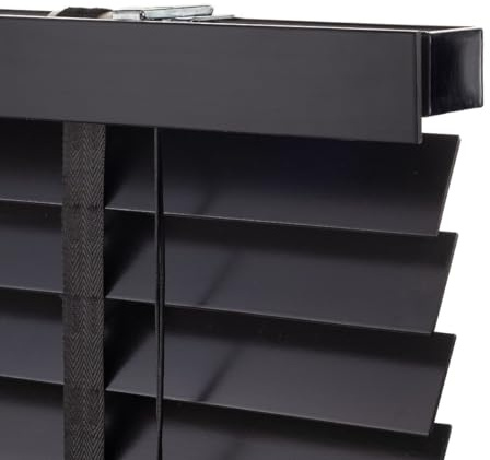 Holz Jalousie 50 mm - Schwarz - 150 cm x 250 cm - Fenster und Tür - Holz-Jalousie