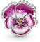 RMMY Charm Pink Pansy Flower Anhänger für Armband Halskette Muttertag Geschenk für Frauen 925 Sterling Silber Beads with Zirkonia Schmuck