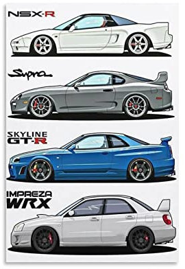 JDM Auto-Poster, Nissan Poster, dekoratives Wandbilder Gemälde, Leinwand, Wandkunst, Wohnzimmer, Schlafzimmer, 30 x 45 cm