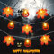 yumcute Halloween Lichterketten, 20 LED Halloween Dekolichter, Halloween Deko Lichterkette, Halloween Led Lichterkette mit Kürbis und Ahornblatt für Halloween Dekorationen im Innen und Außenbereich