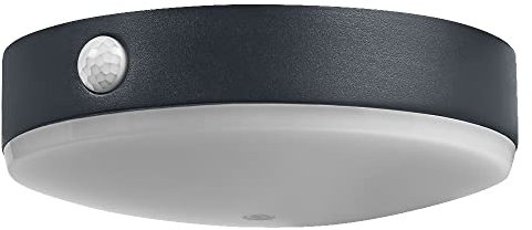 LEDVANCE ENDURA Style Solar-Wandleuchte Tossa, warmweißes Licht (3000K), integrierter Sensor, ohne Strom nutzbar, bis acht Stunden Brenndauer, Schutzklasse IP44, schwarz