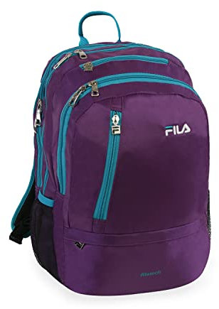Fila Duel School Laptop Computer Tablet Book Bag, Violett, Blaugrün 2, One size