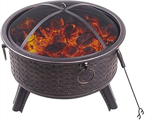 Garten-Feuerstelle, Grillschale, Grillgestell, Feuerstelle für den Außenbereich, holzbefeuerte Feuerstelle mit Funkenschutz, Stahl-Feuerstelle, Feuerstellen für draußen, Lagerfeuer, Party, BBQ, T