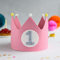 Little Goods - Geburtstagskrone - wendbare - Stoffkrone - Krone Kinder Mädchen Junge - Krone inklusive austauschbarer Zahlen - Kindergeburtstag - Rosa - Rosa-Grau