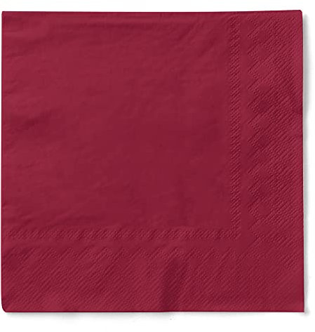 MANK Serviette in BORDEAUX aus 3-lagigem Tissue, 40x40 cm, 1/4 Falz, 100 Stück, elegante Papierservietten für Hochzeit, Party, Gastronomie, Restaurant, Events