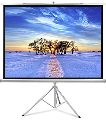 60-100 Inch 16:9 Portable Indoor Outdoor Projector Screen Matte White Fabric Fiber Screen with Pull Up Foldable Stand Tripod (Size : 84 inch)