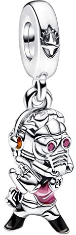 BEEUVIP Damen Star-Lord Dangle Charm Anhänger für Armband 925 Sterling Silber Geburtsstein Charms Beads passend für Armband