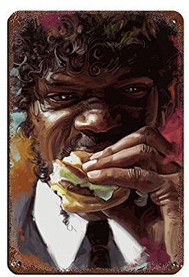 Motiv: Jules Winnfield Samuel L Jackson Pulp Fiction Poster Retro Poster Metall Blechschild Chic Art Retro Eisen Malerei Bar Menschen Höhle Cafe Familie Garage Poster Wanddekoration 20 x 30 cm