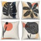 ASDCXZ Boho Kissenbezug 40x40 cm 4er Set, Modern Abstrakt Kunst Boho Blätter Blume Beige Dekokissen Kissenbezüge Kissenhülle Waschbar Polyester Flachs Textil Polster Kopfkissenbezug Kissen Bezug
