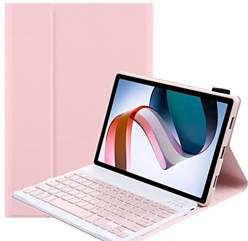 YHFZR Clavier étui pour Lenovo Tab M10 5G 2023, QWERTY Slim PU Housse Détachable Wireless Clavier Keyboard sans Fil Coque pour Lenovo Tab M10 5G 10,6 Pouce TB-360ZU, Rose