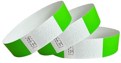CINTAPUNTO - Einlassbändchen Papier - Eintrittsbänder 1000 Stück - Einlassbänder - Festival Armbänder - Party Bändchen Einlass Eintritt - eintrittsbändchen - Bänder Club - wristband - Neon Green