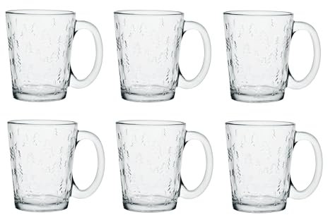Altom Design Wintertassen, Weihnachtstassen aus Glas, Tannenbaum Leon 300ml 6 Stück