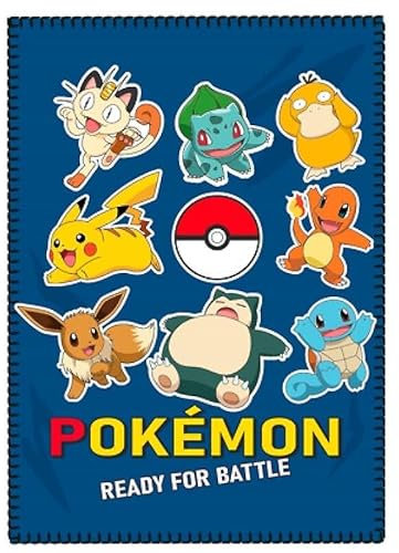 ILS I LOVE SHOPPING Weiche und warme Decke 100 x 140 cm für Kinder, Fleece mit Druck (für POKEMON)
