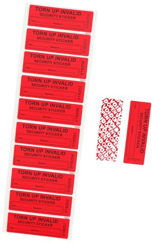RLSYM 100Pcs Tamper Evident Security Labels 1x3 inch Red Complete Transfer Tamper Proof Stickers Safety Torn up Invalid Seals Tape (Red-100Pcs) (Red)