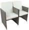 VCM 2-TLG. Set Gartenstuhl | Loungestuhl Sessel | Maße pro Stuhl ca. H. 84 x B. 53 x T. 53 cm | Rattan | Balkonstuhl mit Sitzkissen - Raloso Grau