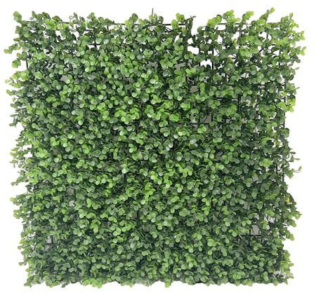 Set 2 Pannelli Siepe Finta Artificiale con Foglie Copri Ringhiera Verde Recinzione Edera Finta da Parete Giardino Muro Ornamentale Siepe Balcone Misura 100x100 cm Foglie Bosso