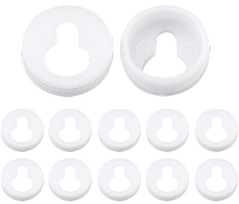 10 Stück Schrankaufhänger, Schrankhalter aus Kunststoff, 20 mm Schlüsselloch Aufhänger, Rund Schlüsselloch Regalhalterungen Aufhänger Befestigungen