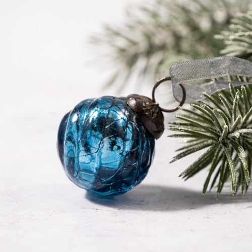 Arthur Cameron Lot de 6 boules de Noël en verre (turquoise)