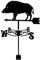 Wetterfahne mit Wildschwein-Motiv, Windfahne, Wetterhahn, Messwerkzeuge, Edelstahl, langlebig, Bauernhof-Szene, Windanzeiger, schwarzer Satin für den Innenhof, Garten, Außenbereich