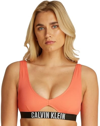 Calvin Klein Damen Bikini Oberteil Bralette mit Cut-Out