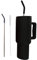 40oz Tumbler with Straw and Lid - Stainless Steel Vacuum Insulated Mug with Handle, Travel Coffee Mugs/Cups for Hot & Cold Drinks with Handle and Straw Insulated Water Bottle (Black)