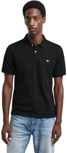 GANT Men's Reg Emb Archive Shield Polo Shirt, Black, XL