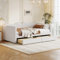 Ctastay Schlafsofa Polsterbett 90x200 cm, Bett Sofabett Tagesbett mit 2 Stauraum Schubladen, Einzelbett Gästebett Jugendbett mit Lattenrost, Weiß (Ohne Matratze)