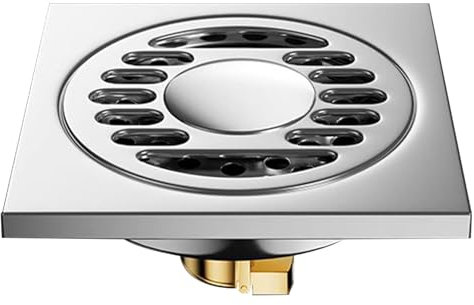 Drenaje de Piso de Acero Inoxidable, Forma Cuadrada Baño Plato de Ducha Inserto Rejilla de Desagüe de Suelo Anti Obstrucción,con Filtro Extraíble, para Cocina Baño (10x10cm / 3.94x3.94in -B)