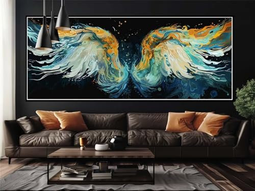 Malen Nach Zahlen Flügel Mysterium Malen Nach Zahlen Erwachsene Anfänger, DIY Set Ölgemälde Malen Nach Zahlen XXL, Acrylfarben Painting by Numbers Geschenk Wanddekoration 90x240cm (Ohne Rahmen)-YH216