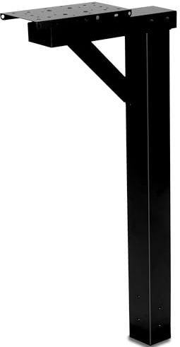 Ilyapa Mailbox Post Kit for Outside - 43x4x4 Sleeve, 2 Brackets - Black