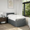 IKAYAA Boxspringbett 90 x 200 cm mit Matratze, Topper & Kopfteil, Polsterbett 90 x 200 cm Dunkelgrau Type-2