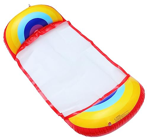 BESPORTBLE 1stück Aufblasbare Wasserhängematte Ergonomische Schwimm-Lounge Mit Regenbogen-Muster Für Sommer Im Pool Oder Am Strand Und Komfortabel Für Erwachsene