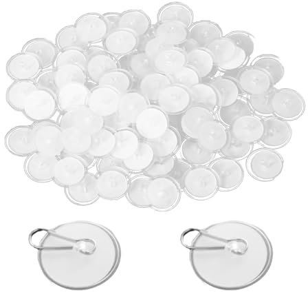 50PCS Ceiling Hooks & 50PCS Flagpole Clips Set, 2CM Discs Self-Adhesive Sticky Hooks, Transparent Wall Hanging Hooks for Birthday Party Wedding Festivals Halloween Christmas Decor - Load Approx. 750g