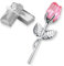 ZEPIQOR Rose Künstliche Infinity Rosen mit Herzständer, glasrose, glas rose Künstliche Rosen-Statue zum Sammeln, Tafelaufsatz für Valentinstag Jubiläum Muttertag Geburtstag（Silberstab, Silberbox）