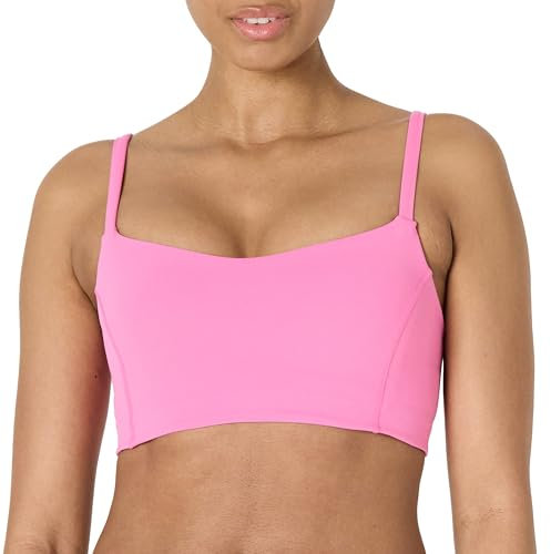 Amazon Essentials Soutien-Gorge de Sport et de Yoga Active FormFlex à Encolure Cœur, Ultra Doux, Soutien Léger Femme, Rose Flamingo, L