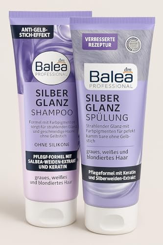 Balea Professional - Shampoo Silberglanz (250 ml) + Conditioner Silberglanz (200 ml) + PurLife Sticker