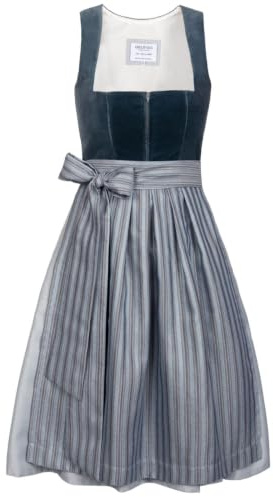 Edelnice Trachtenmode Midi Dirndl Veronika Samt Petrol inkl. traditioneller Dirndlschürze Gr. 32-54 (DE/NL/SE/PL, Numerisch, 52, Regular, Regular, Petrol)