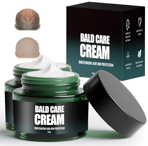 Kopfhaut Pflege Creme für Glatzenträger, Glatzencreme, Natürlicher Pflegende und Kopfhautpflege für Herren, Feuchtigkeitsspendend Hautcreme Männer, Anti-Shine-Effekt (2)
