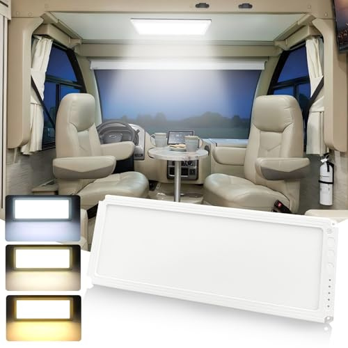 MERTTURM 12V LED Deckenleuchte Super Groß 42x17cm, 1500LM dimmbar mit Schalter, 3 Farbtemperaturen 2700-6500K, für Wohnmobil Wohnwagen Boot Camping, 1er Pack