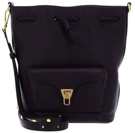 Coccinelle Leder Umhängetasche Schultertasche Beat Generatio Bucket Bag Noir schwarz